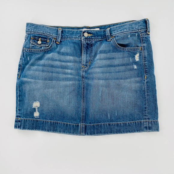 Old Navy High-Waisted Distressed Jean Skirt  14 MOVING SALE!!!! - Picture 3 of 6